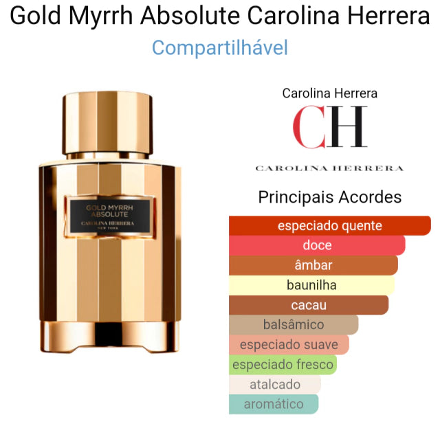 Miniatura Perfume Original Gold Myrrh Absolute Eau de Parfum Confidencial Carolina Herrera 5 ml