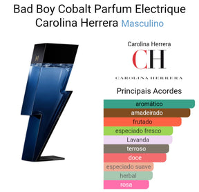 Miniatura Perfume Original BadBoy Cobalt Eau de Parfum Electrique Carolina Herrera 8 ml