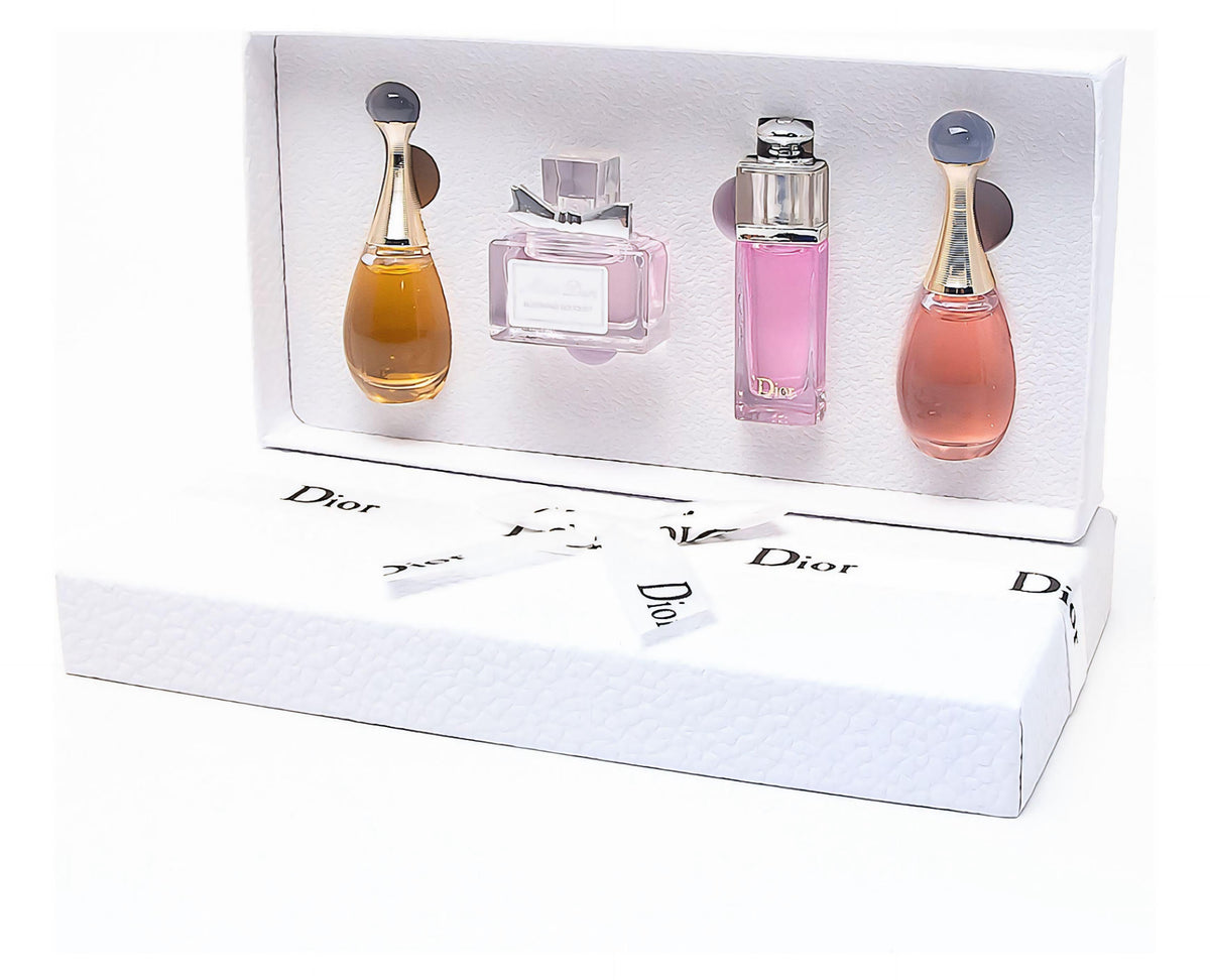 Kit 4 Mini Perfumes Dior 5ml J'adore + Miss Dior Blomming Bouquet + Dior Addict + J'adore Edt Com Sacola Original